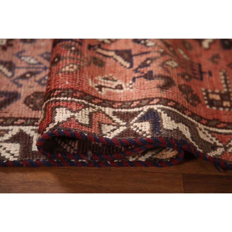 Tribal Qashqai Persian Vintage Rug Hand-knotted Wool Carpet - 2'11"x 4'7"