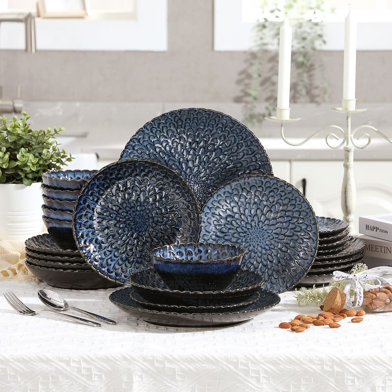 vancasso Chrys Flambed Glaze Stoneware Dinnerware Set