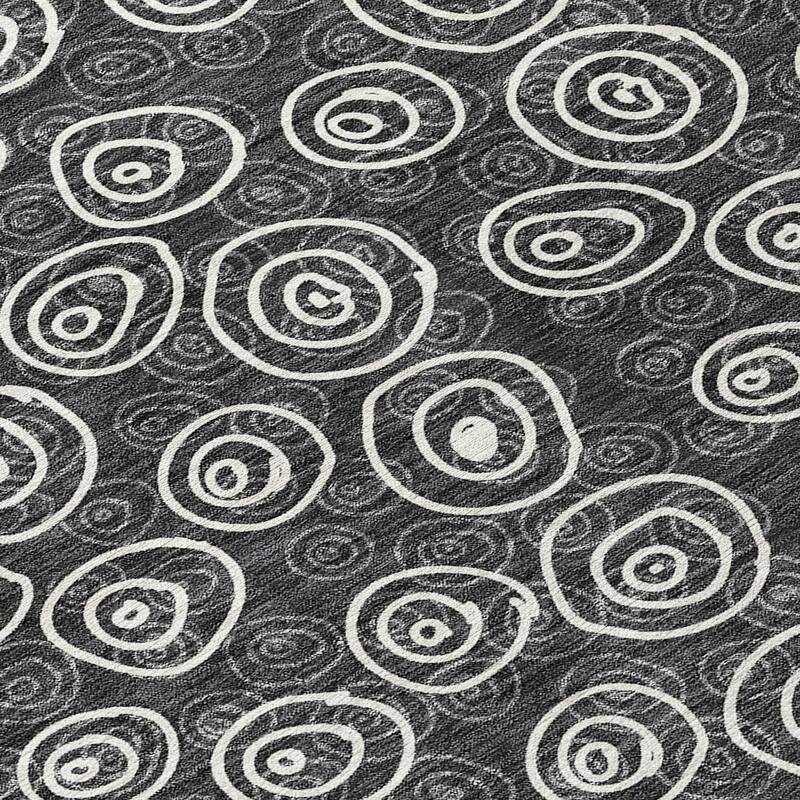 Machine Washable Indoor/ Outdoor Chantille Modern Bubbles Rug