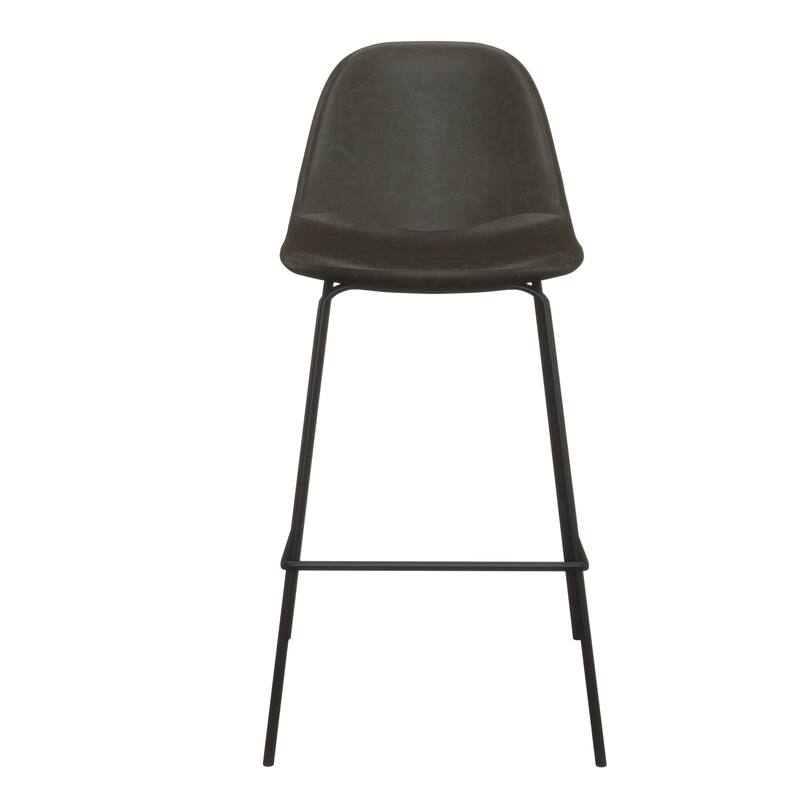 Maxine Vegan Leather Counter Height Stools Black Legs (Set of 2)
