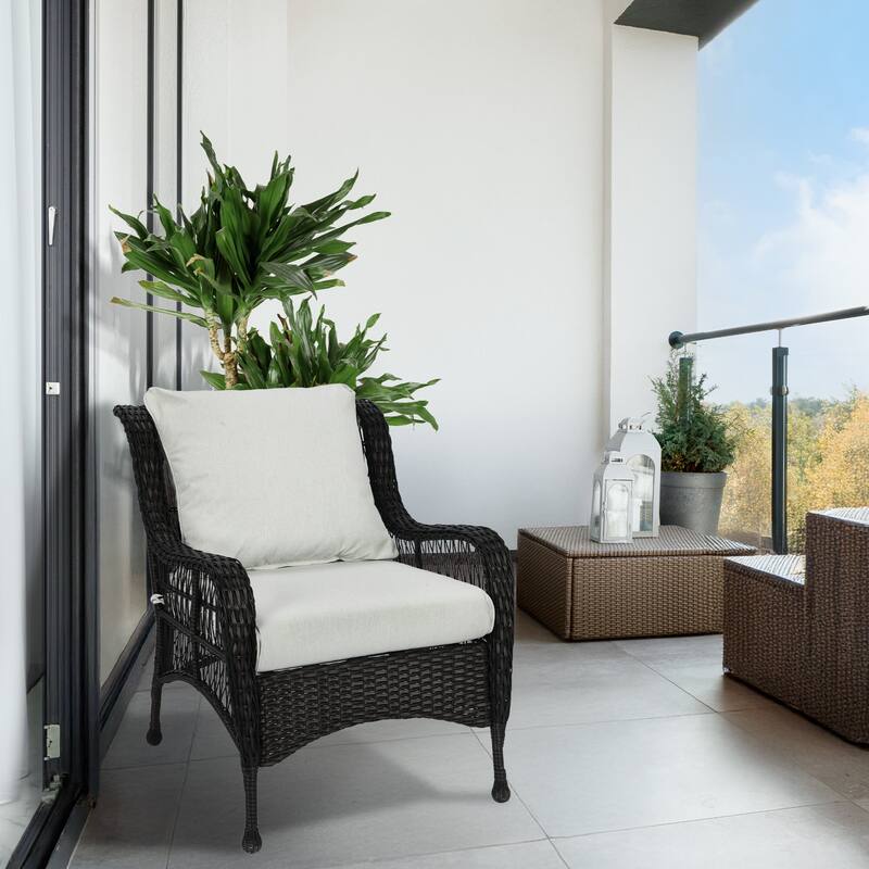 Aoodor Outdoor Deep Seat Cushion Set, Waterproof Patio Furniture Cushions with Adjustable Straps & Removable Cover