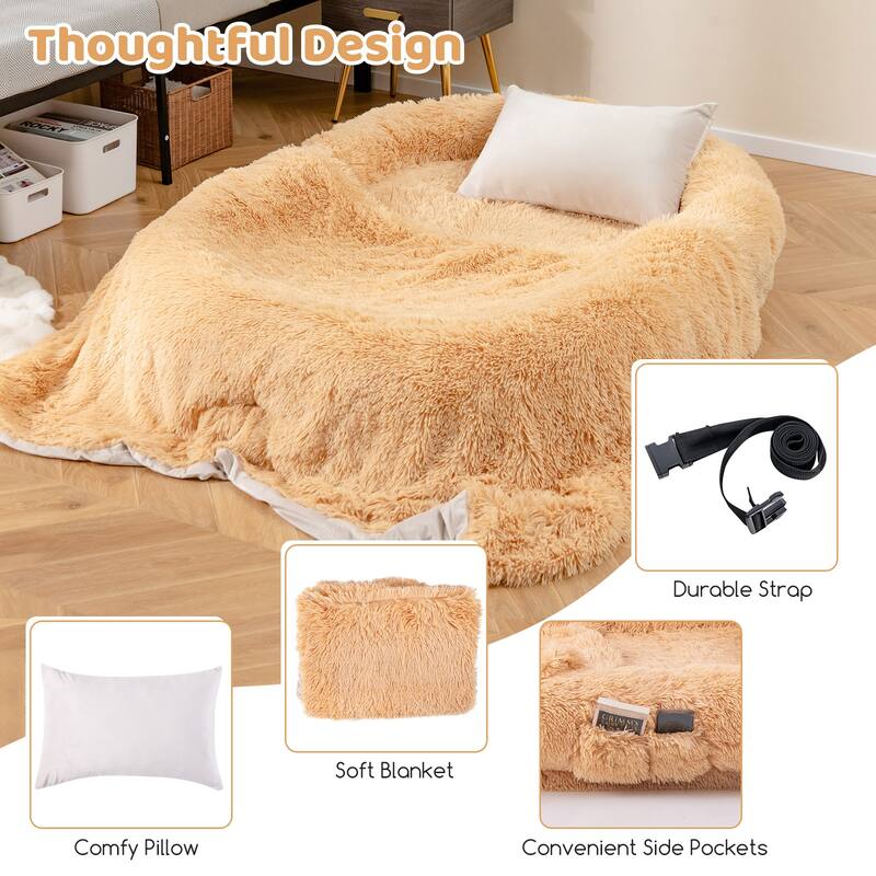 Gymax 68'' x 46'' x 10'' Human Dog Bed Orthopedic Dog Bed w/ Soft