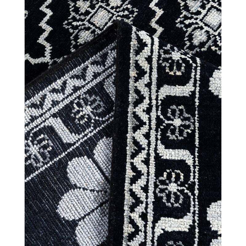 Modern One-of-a-Kind Handmade Area Rug - Black, 8' 3" x 9' 10" - 8' 3" x 9' 10"