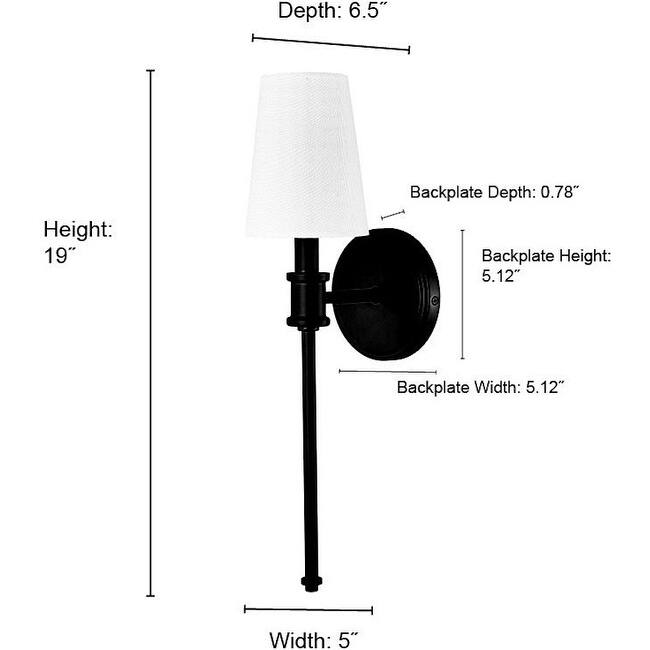 Millennium Lighting 16101 19" Tall Wall Sconce with Linen Shade - ADA