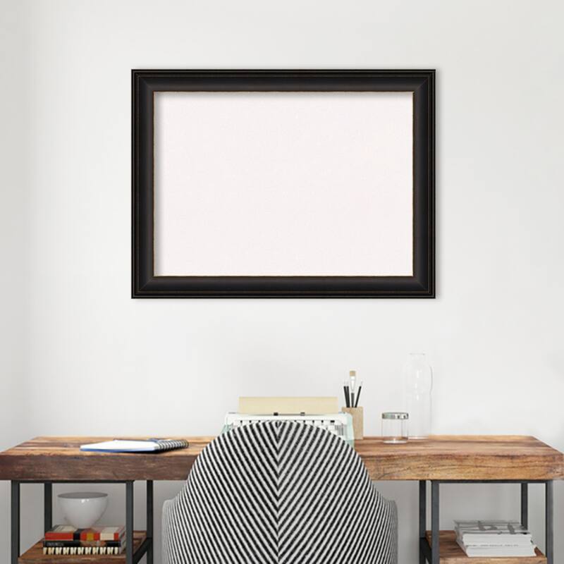 Trio Oil Rubbed Bronze Framed White Bulletin Board, Organization Board, Pin Board