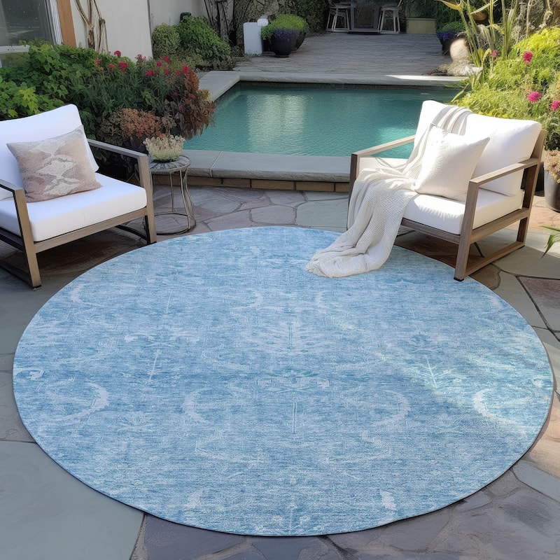 Machine Washable Indoor/ Outdoor Boho Traditional Chantille Rug
