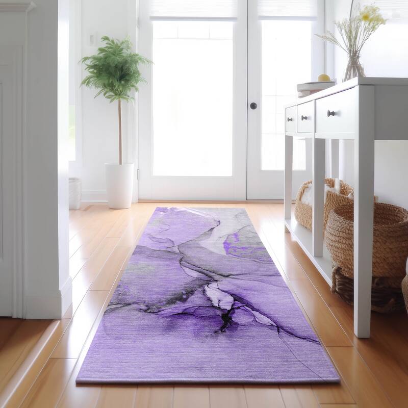 Premium Washable Super Soft Mayfield Rug - Purple - 2' 3" x 7' 6" - Runner