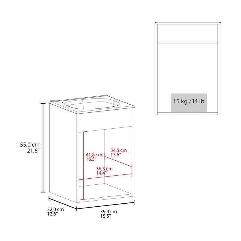 Nelson Bathroom Floating Vanity with a Door, Wengue