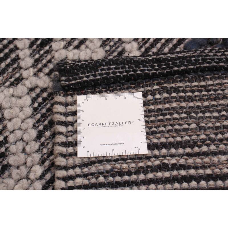 ECARPETGALLERY Braid weave Sienna Grey Wool Rug - 4'0 x 6'0