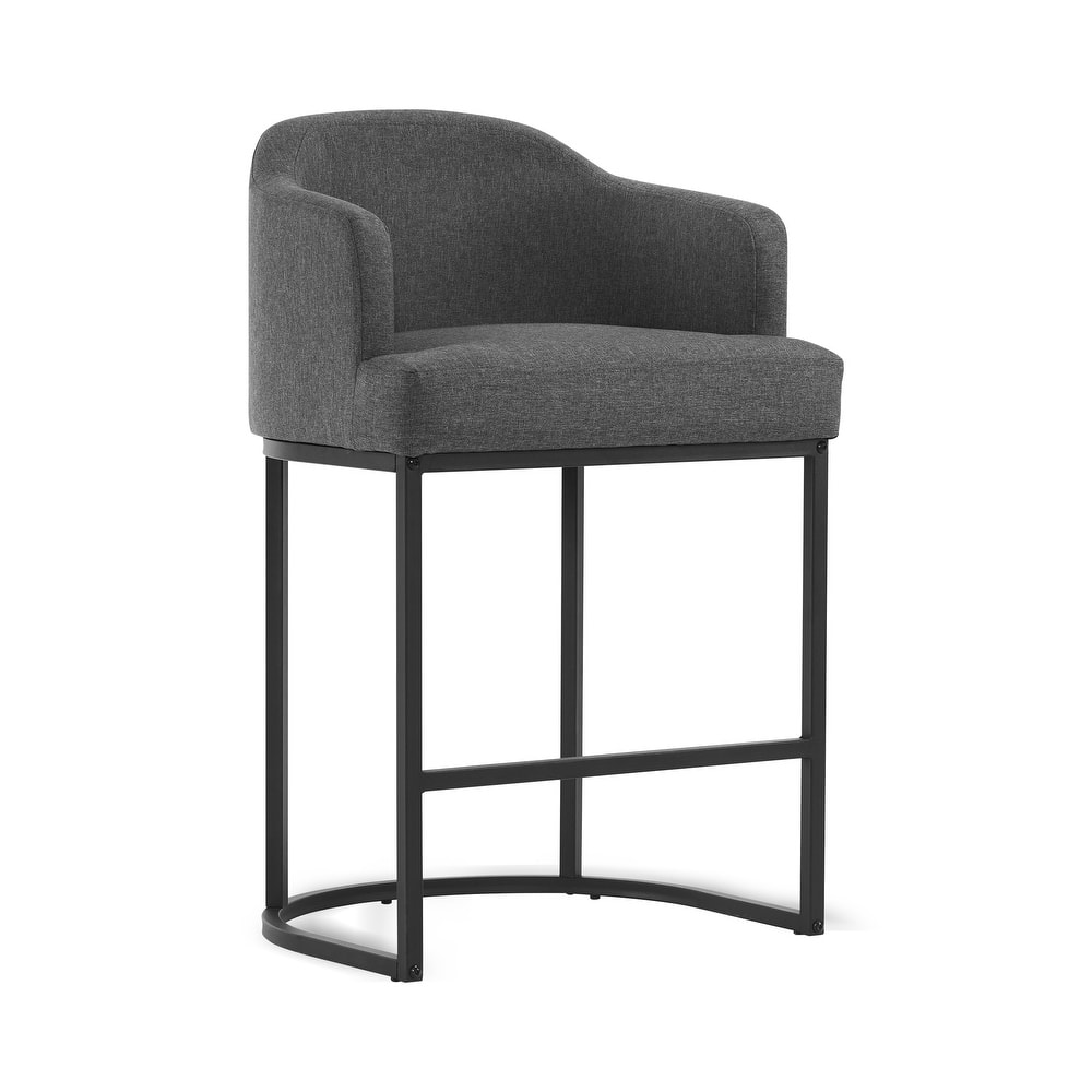 26 in. Bar Stools Upholstered Counter Stools Modern Low Back Metal Kitchen Island Stools