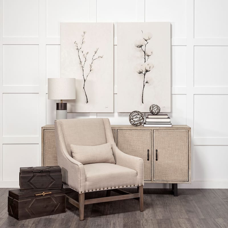 Cassia Set of Two Dark Stained Wooden Boxes - 21L x 11W x 10H; 16L x 10W x 8H