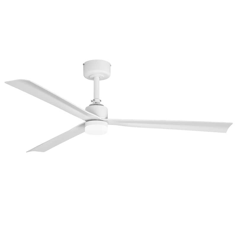 50" Modern White Integrated 3 CCT LED Ceiling Fan with Light and Remote