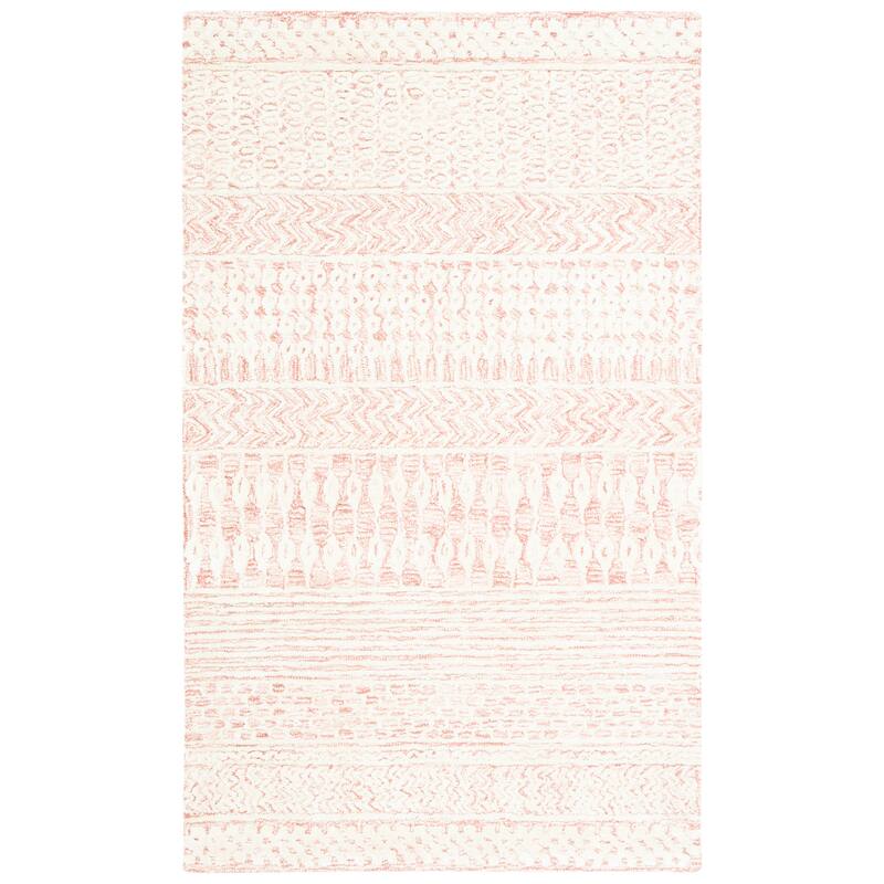 SAFAVIEH Handmade Glamour Shag Modern Viscose Rug - 6' x 9' - Light Pink/Ivory