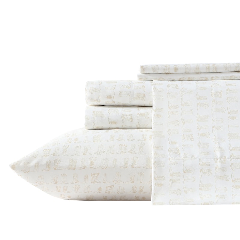 Wrangler Printed Bonus Sheet Set - Line Dance Beige - Full