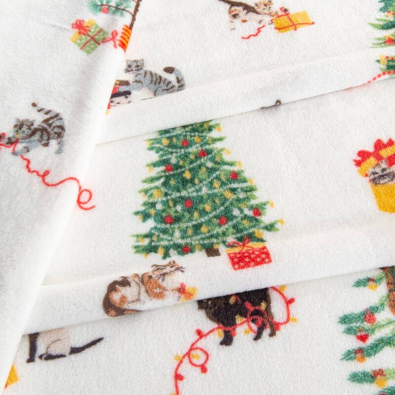 Luxurious Velvet Plush Fleece Holiday Printed Throw Blanket