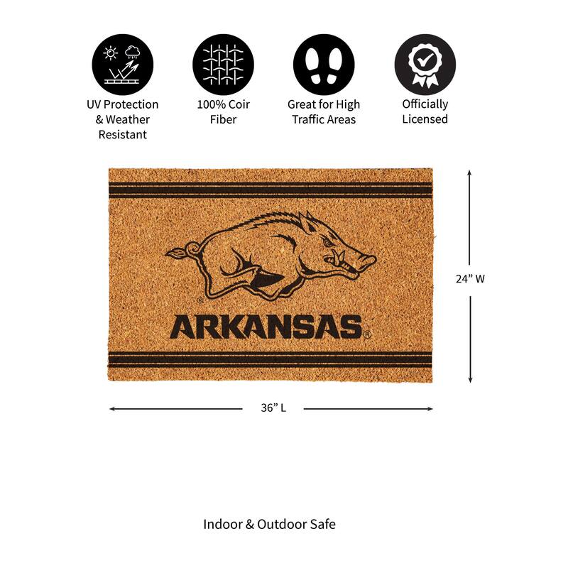 University of Arkansas Monochrome Indoor/Outdoor Coir Door Mat