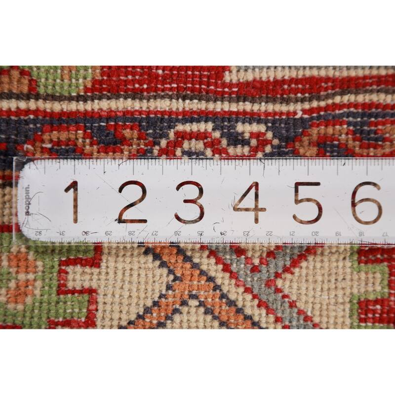 Red Kazak Foyer Rug Red Handmade Traditional Wool Carpet - 2'8"x 4'0"