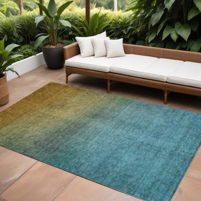 HomeRoots Ombre Transitional Rectangle Outdoor Rug