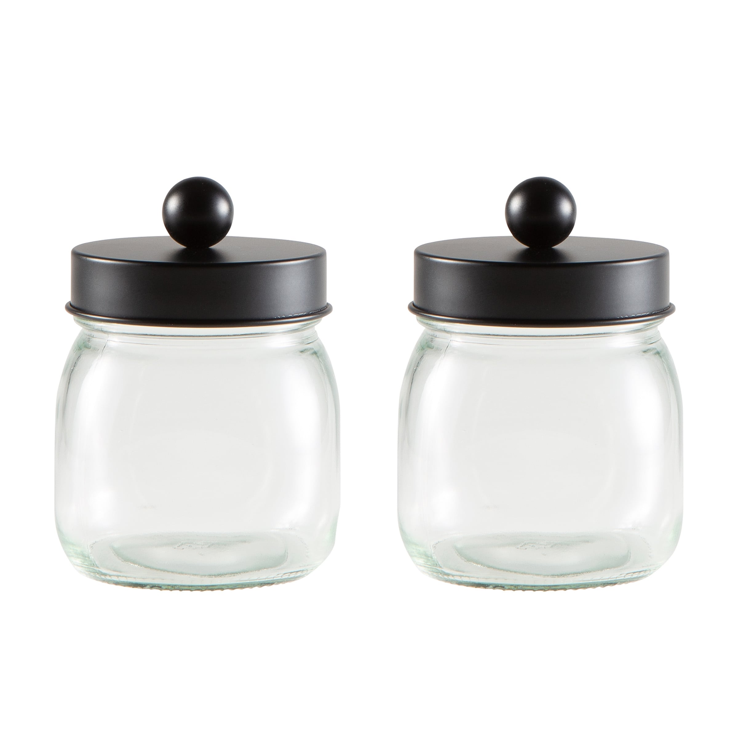 Home-Complete 5-Piece Mason Jar Bathroom Accessories Set with Lids, Silver