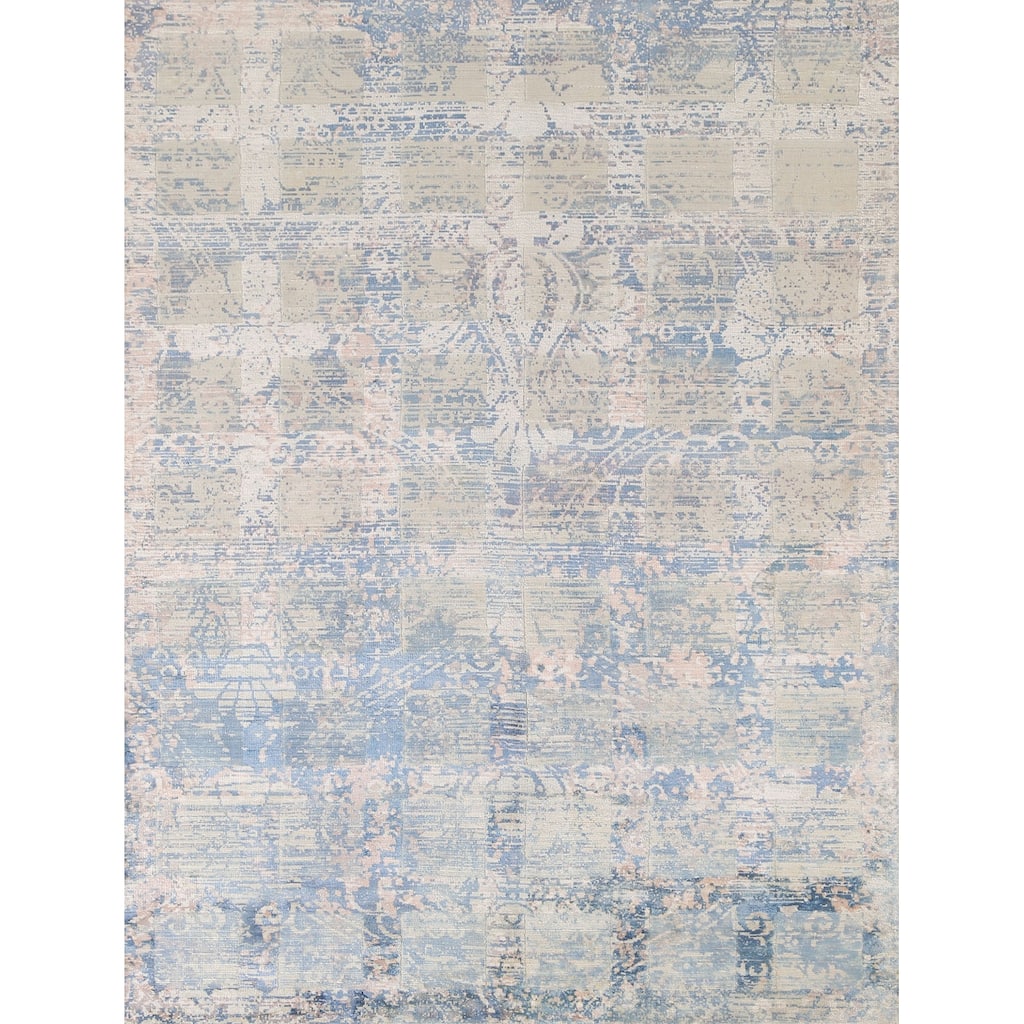 Modern Area Rug Hand-Knotted Abstract Wool Carpet - 4'0"x 5'9"