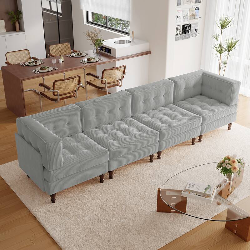 Madison Oversized Upholstered Corduroy Modular Sectional Sofa