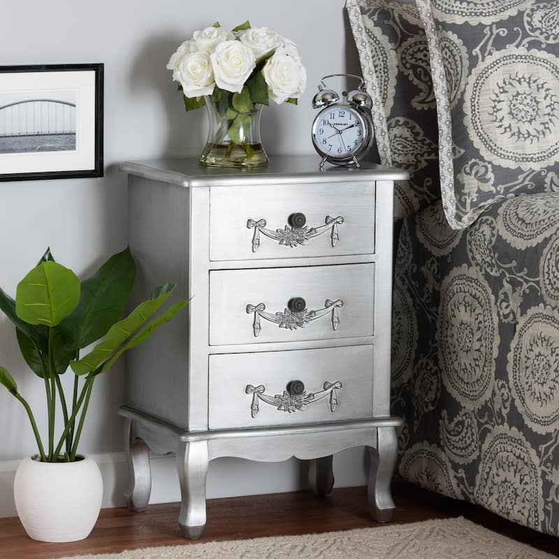 Baxton Studio Callen Classic and Traditional Wood 3-Drawer End Table