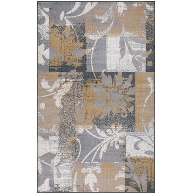 Superior Pastiche Contemporary Floral Patchwork Indoor Runner or Area Rug