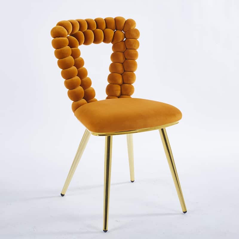Modern Chair(set of 2 ) with Iron Tube Legs, Soft Cushions and Comfortable Backrest, Suitable for Dining Room, Living Room