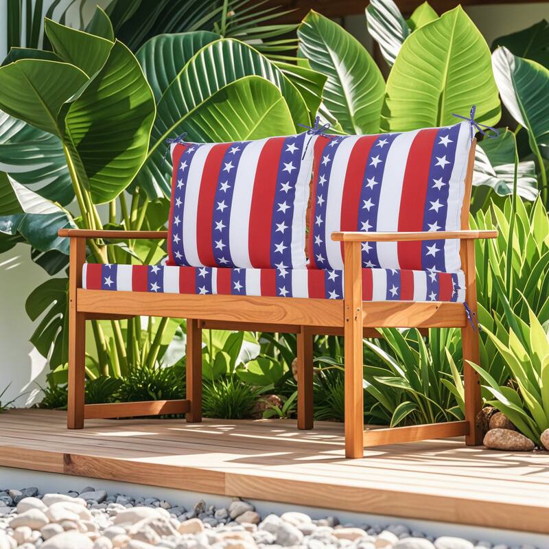 2 Pieces Waterproof Polyester Patio Seat and Back Cushions 24x24 Deep Comfort for Outdoor Seating