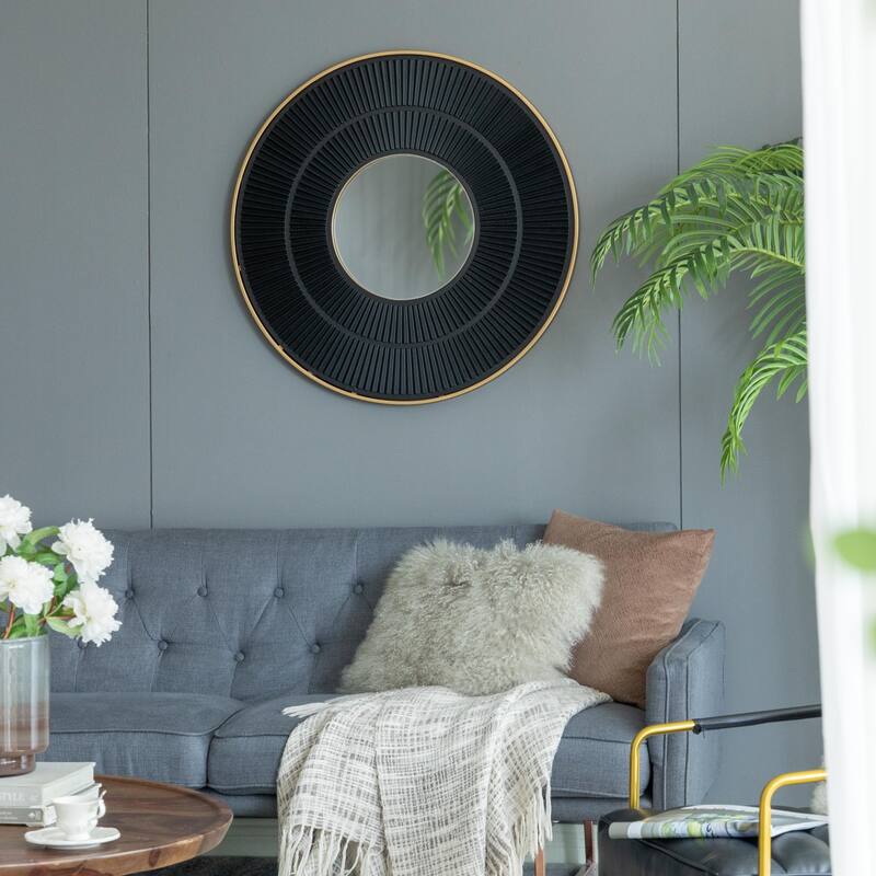 Artistic Style Round Mirror for Living Room