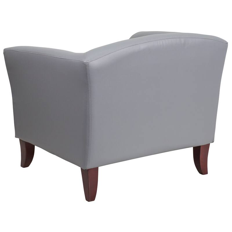 LeatherSoft Chair with Wood Feet - 33.5"W x 31"D x 29"H