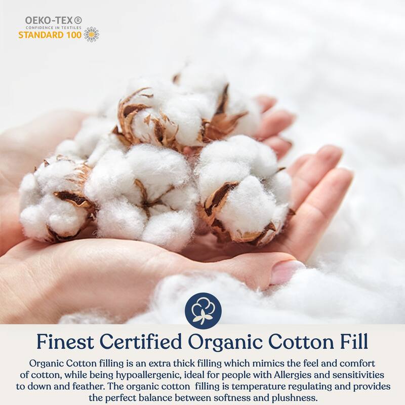 Delara Duvet Insert Comforter 100% Organic Cotton Shell and Filled