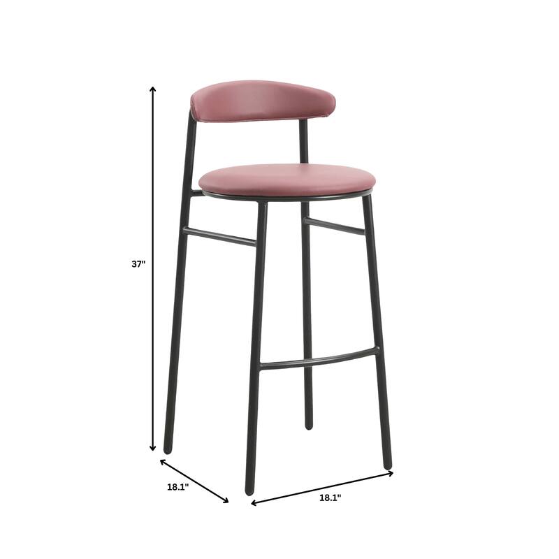 Polyster Bar Stool in Black Stainless Steel Lume Series by LeisureMod