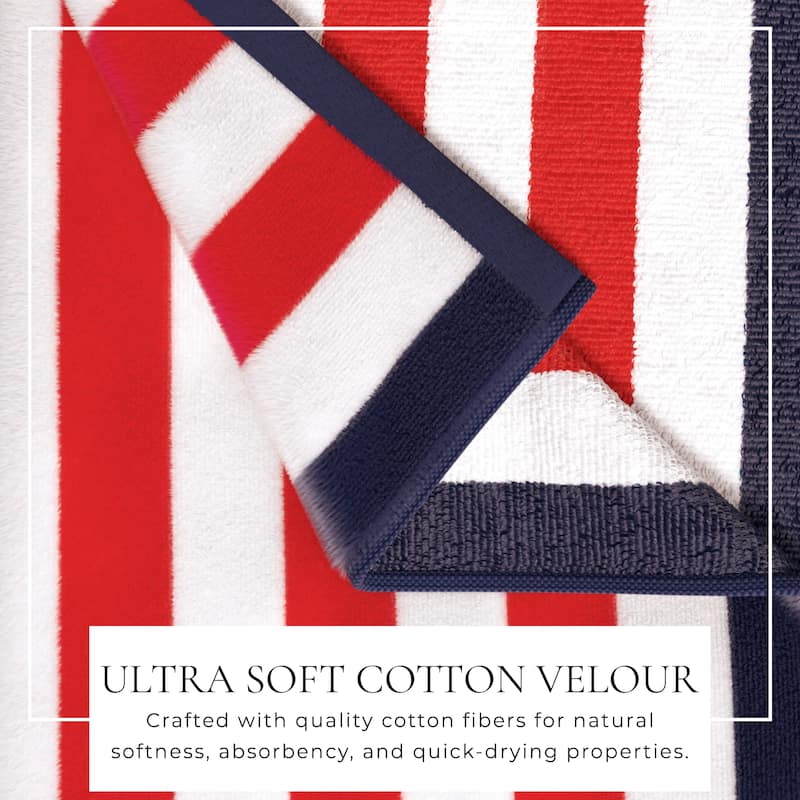 Linery & Co. Oversized Cotton Stripe Beach Towel