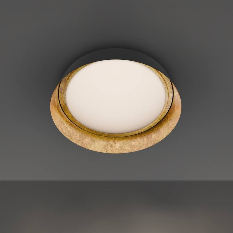 Gilt 18in LED Flush Mount 3000K in Bronze Gold Leaf