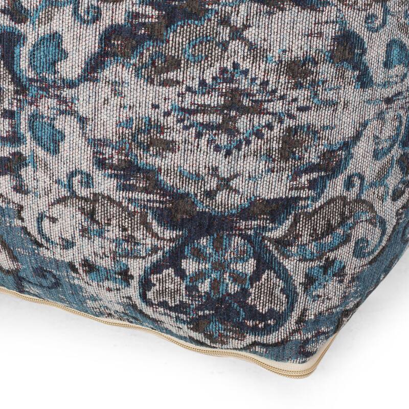 Modern Design Square Pouf，Ottoman,Softness And Comfort,Spot Clean Only. - Blue - Large