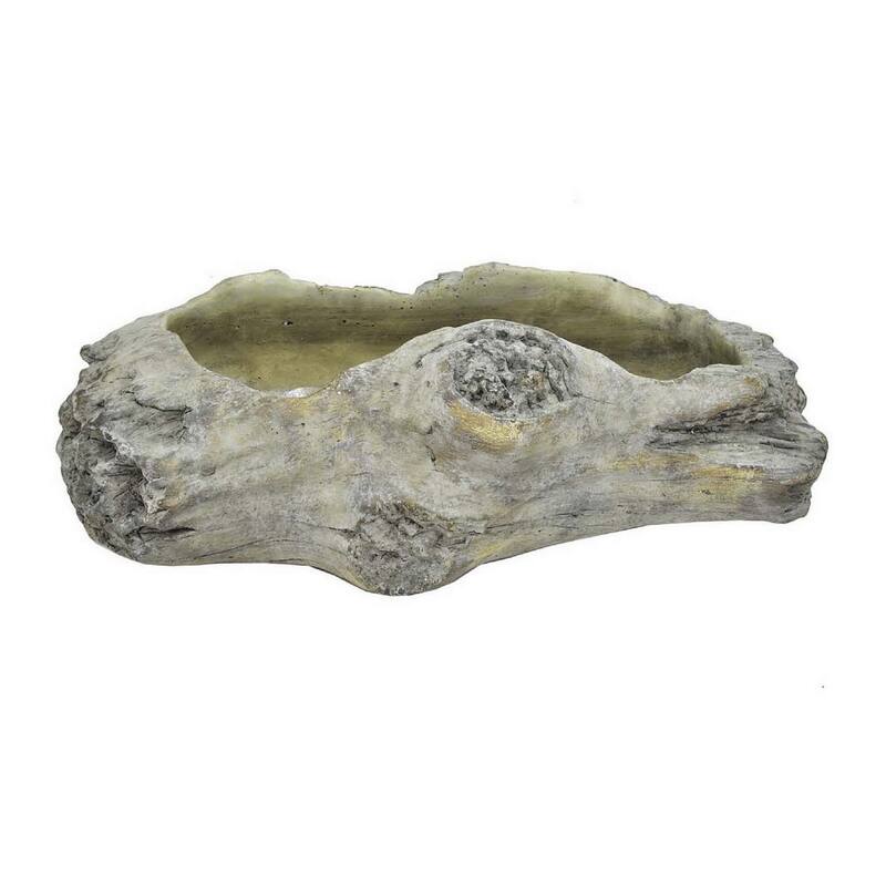 Country Terracotta Planter Pot with Driftwood Texture Indoor-Outdoor