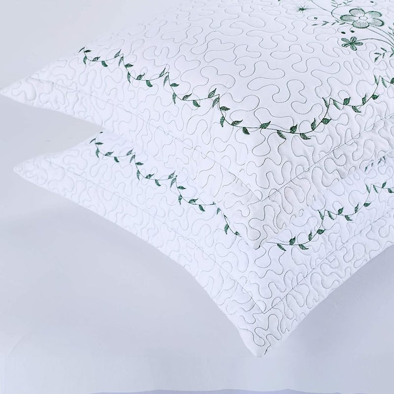 MarCielo 2 Pack Pillow Shams Throw Pillow Covers Euro Sham Embroidery