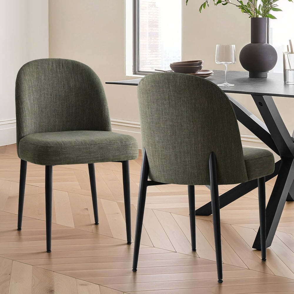 Linen Upholstered Dining Chair(Set of 2)