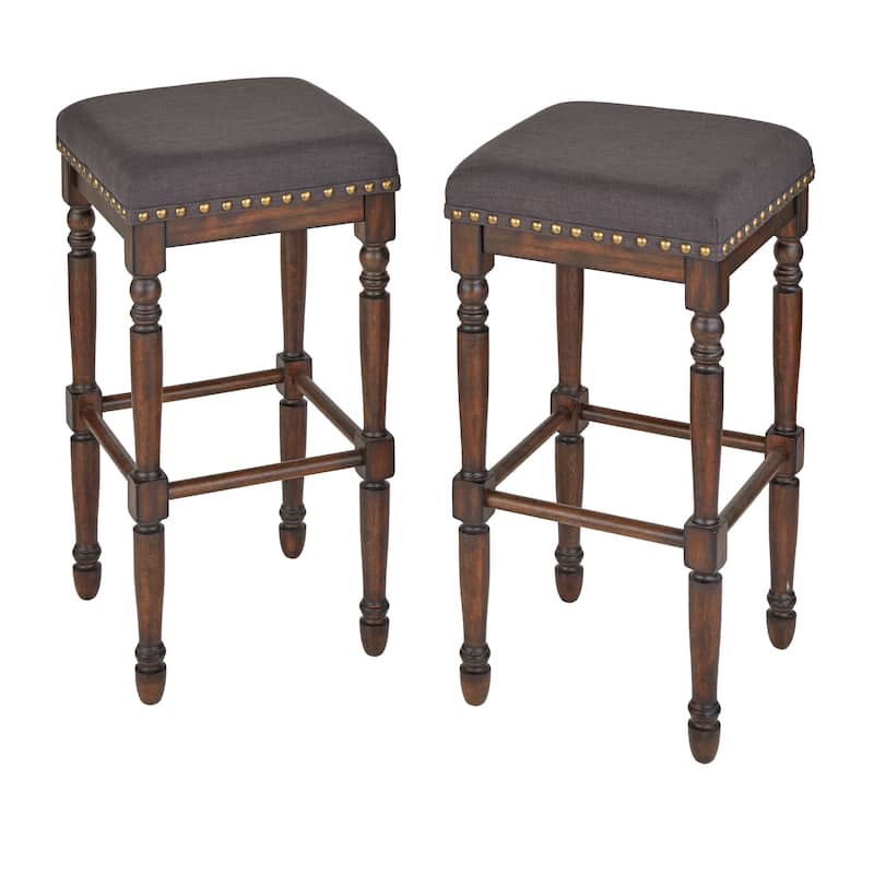 Lifestorey Grafton 30-inch Turned Leg Stools (Set of 2)