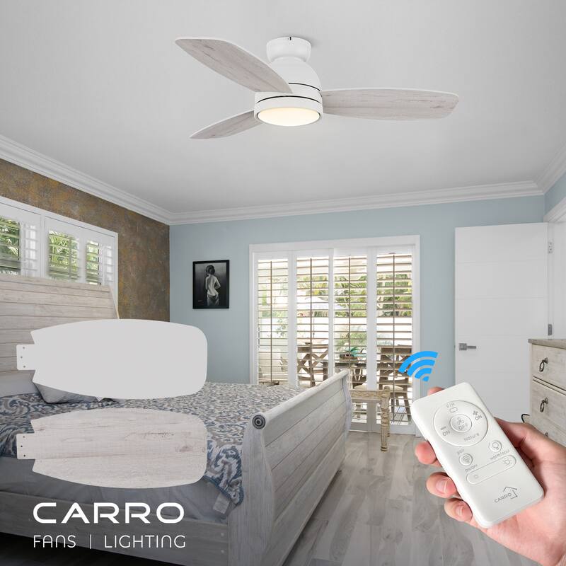 CARRO Cerus 44" 3-Blade Indoor Ceiling Fan with Light and Remote Control