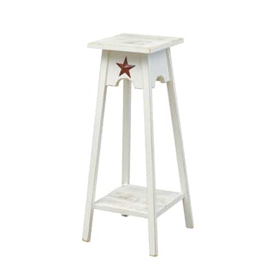 Country-Style Plant Stand with Rustic Star