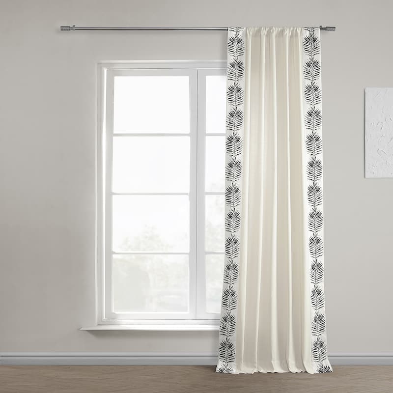 Exclusive Fabrics Sago Solid Cotton Bordered Curtain (1 Panel)