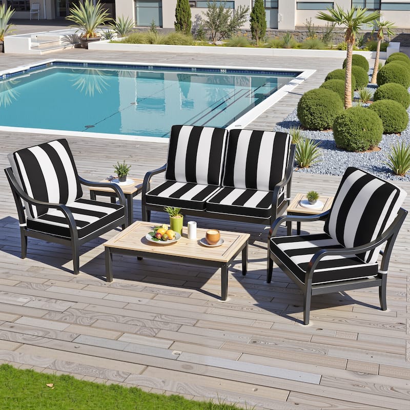 21 W in x 22 D in Outdoor Deep Seat Chair Cushion Set Dining Patio Chair Pad Set