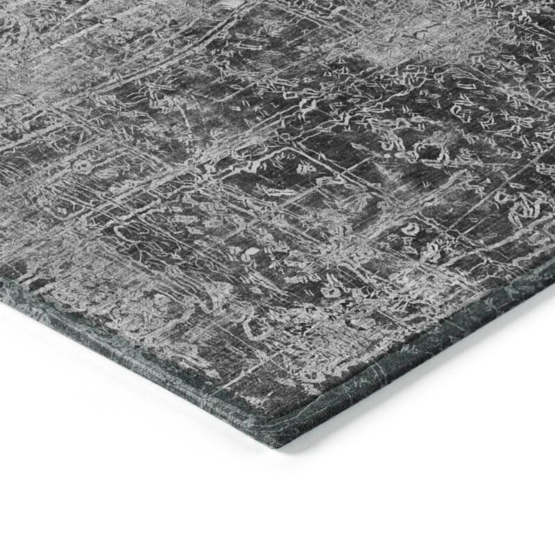 Machine Washable Indoor/ Outdoor Abstract Solid Chantille Rug