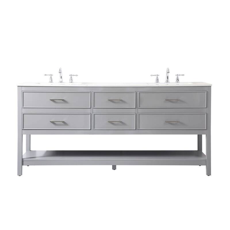 Elegant Lighting VF19072D Sinclaire 72" Free Standing Double Basin - Grey