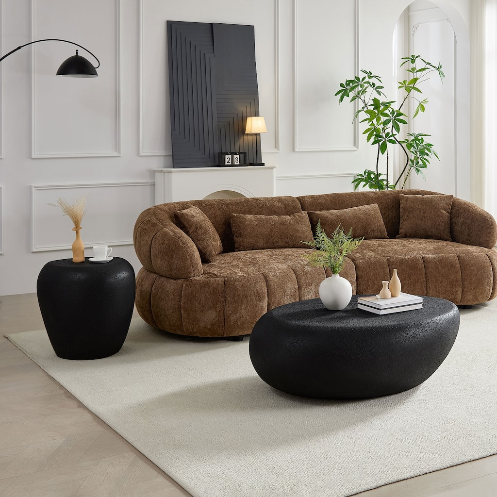 2PCS Fiberglass Elliptical Coffee Table Set