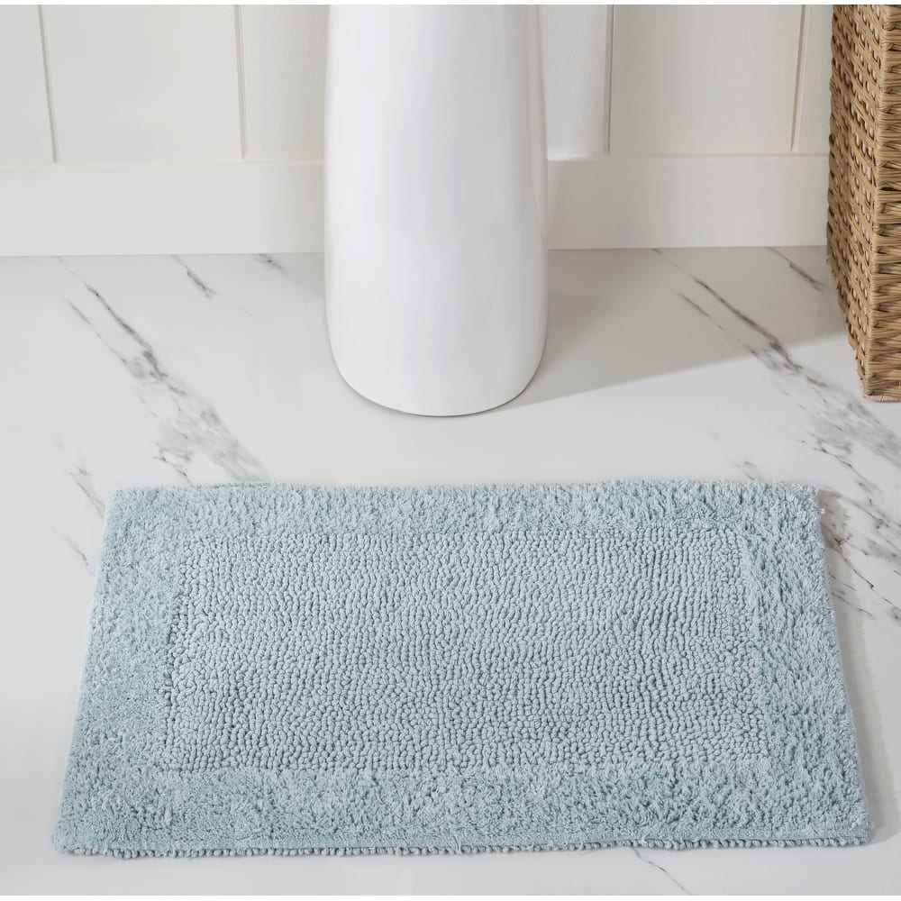 Better Trends Bath Rugs Set 100% Cotton Tufted Soft Water Absorbent Bathroom Rug for Shower, Sink Bath Mats Edge Collection