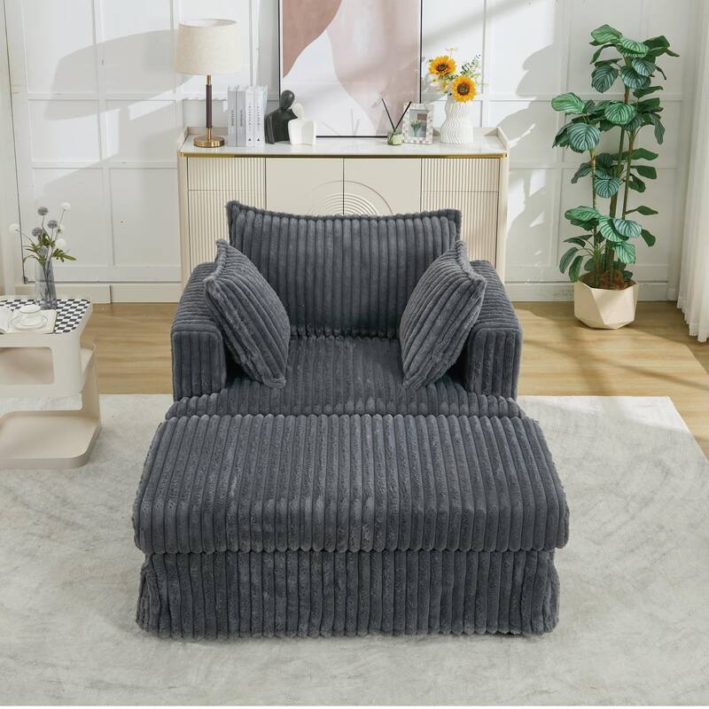 Dark Gray 47.8" Oversized Chaise Longue Chair