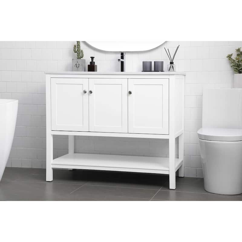 Elegant Lighting VF22242 Heath 42" Free Standing Single Basin Vanity